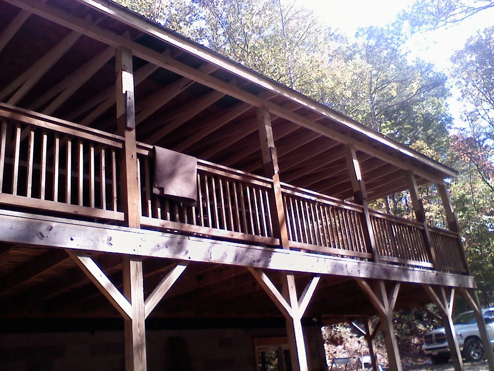 Timber framing under a new elevated porch and deck — Roof Leak Repair in Gassaway by Roofing Brothers